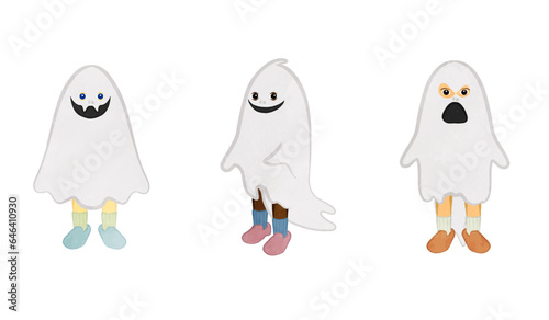 Cute boys dressed up as ghosts