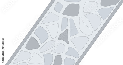 Natural stone path. Flagstone garden design. Vector.
