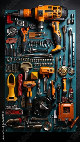Worktop with several tools for the job.