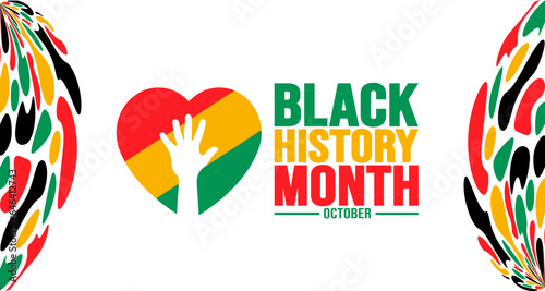 Black History Month background template Celebrated in October and February United States, Canada, Great Britain, Africa, Uk, Ireland. use to book cover, banner, placard, card, and poster.