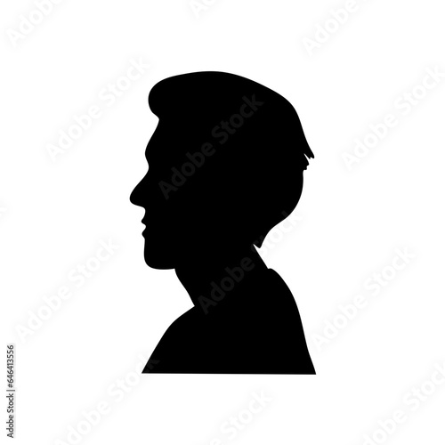 Head silhouettes. faces portraits, anonymous person head silhouette illustration. People profile and full face portraits