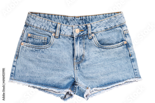 Denim shorts isolated on white background.