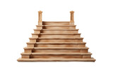 Staircase Seen from the Front Isolated on a Transparent Background PNG. Generative AI