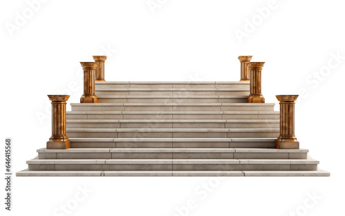 Stairs Frontal Perspective Isolated on a Transparent Background PNG. Generative AI