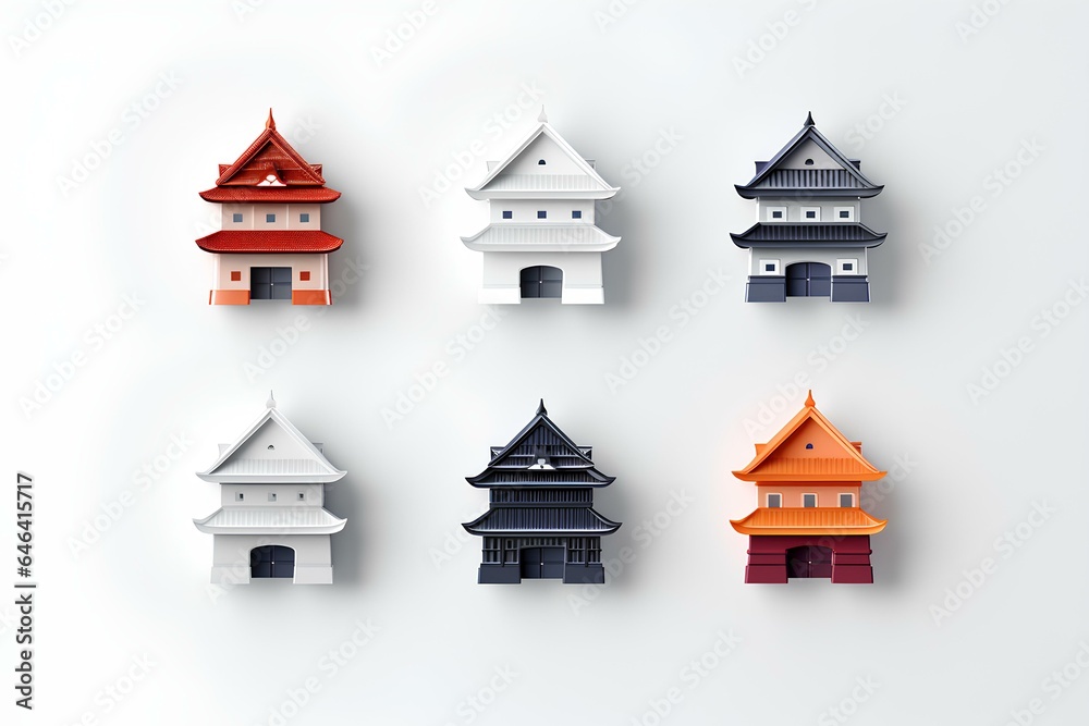 日本のお城（3Dピクト）

