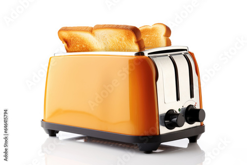 Modern Kitchen Essential: An isolated on white toaster, a sleek and essential appliance for a contemporary kitchen setup.