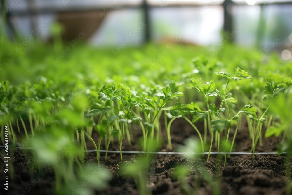 shot of a young seedling growing in the greenhouse shot of a young seedling growing in the greenhouse