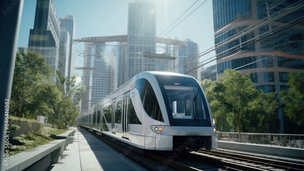 Modern City Rapid Rail Transit: Efficient Urban Transportation Network.