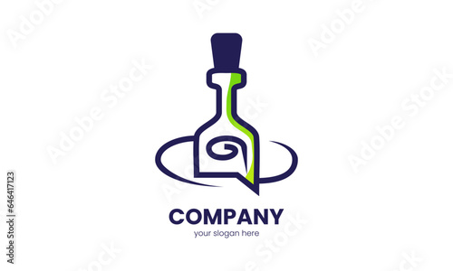 Chat Message Logo, with message bottle shape