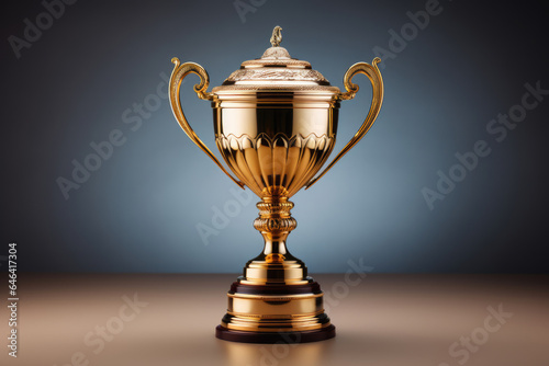Shiny gold colored winner cup for victory
