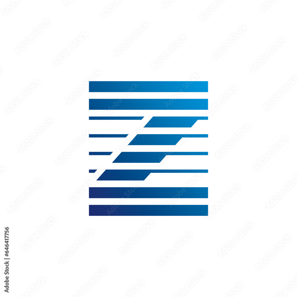 Stripe Letter Z Logo Design 001
