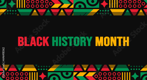Black History Month pattern background template Celebrated in October and February United States, Canada, Great Britain, Africa, Uk, Ireland. use to book cover, banner, placard, card, and poster.