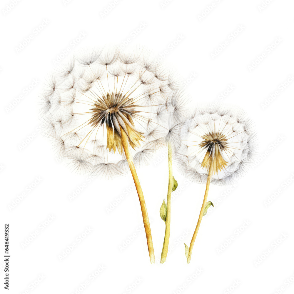 Watercolor dandelion . Generative Ai Watercolor dandelion . Generative Ai