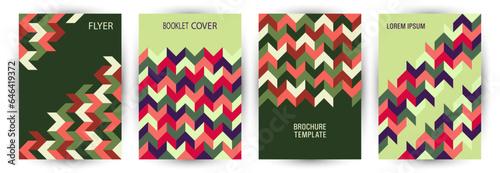 School notebook cover page mokup set vector design. Minimalist style future voucher mockup set © SunwArt