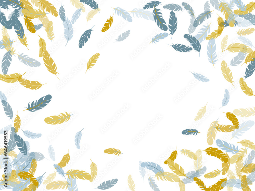 Obraz premium Falling feather elements soft vector design.
