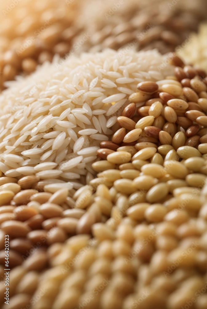 A rice grains varieties with their unique sizes. A rice grains varieties with their unique sizes.