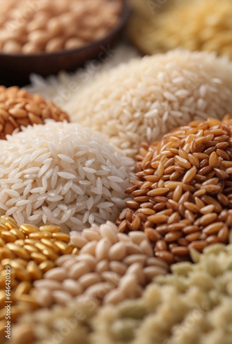 A rice grains varieties with their unique sizes.