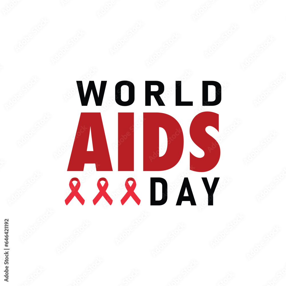 World AIDS day ribbon, icon, vector, template, logo, trendy, flat, design