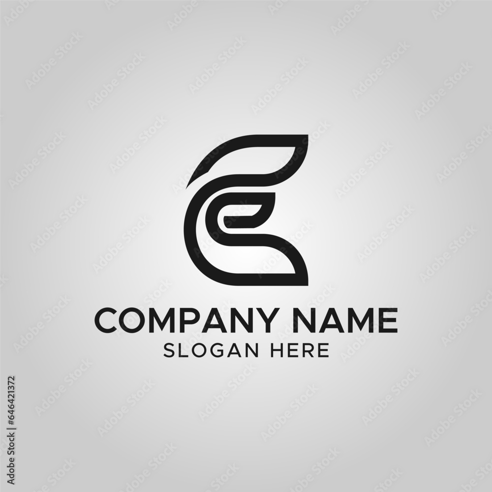 letter E monogram business logo design icon element vector letter E monogram business logo design icon element vector