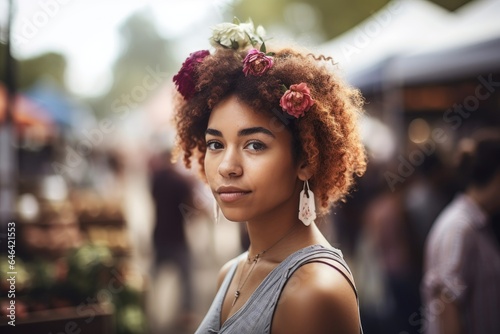 shot of a young woman at a farmers market © Alfazet Chronicles