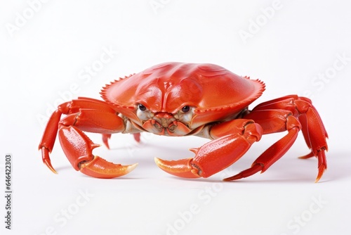 Crab illustration, white background. Generative AI
