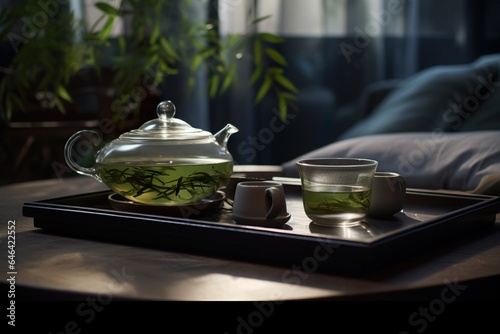 Longjing tea, bud tip, green tea, tender, leisurely afternoon, Sunshine, Zen concept