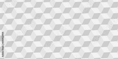 Fototapeta Naklejka Na Ścianę i Meble -  Seamless geometric hexagon cube pattern background. abstract cubes geometric white and gray color hexagon technology background. digital cube honeycomb Front view of white texture for background.