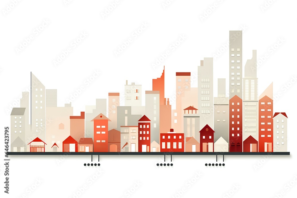 Obraz premium 街並み用チャート（ピクト） 