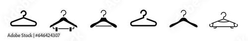 Set clothes hanger simple form symbol sign vector illustration.