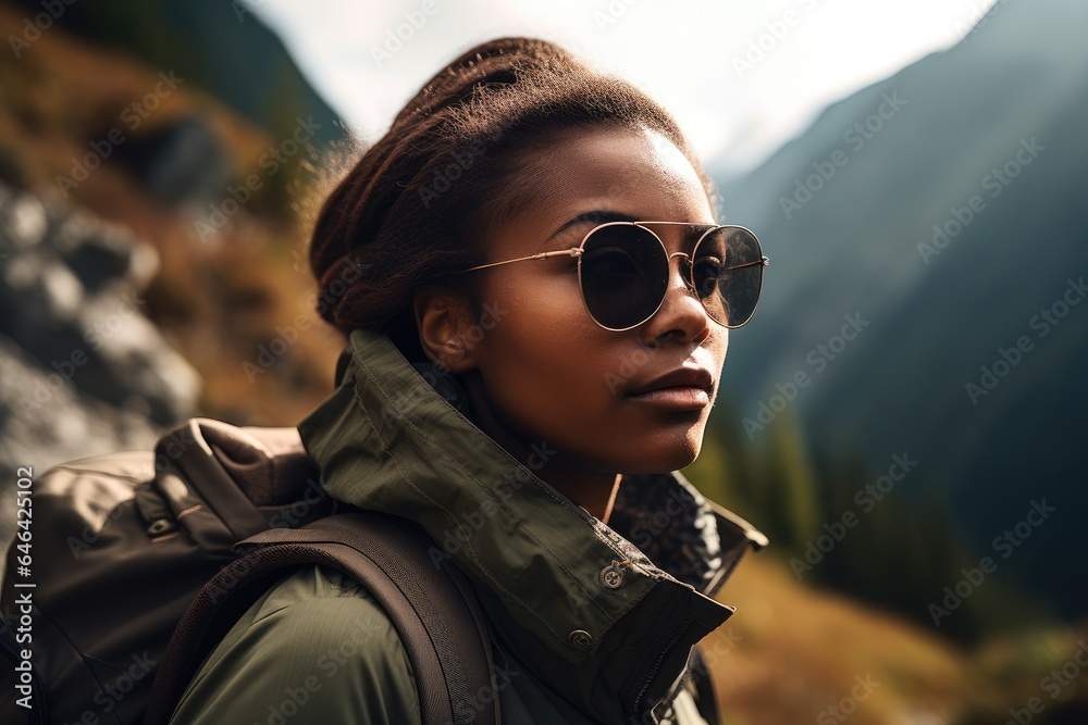 shot of a young woman out for a hike in the mountains shot of a young woman out for a hike in the mountains