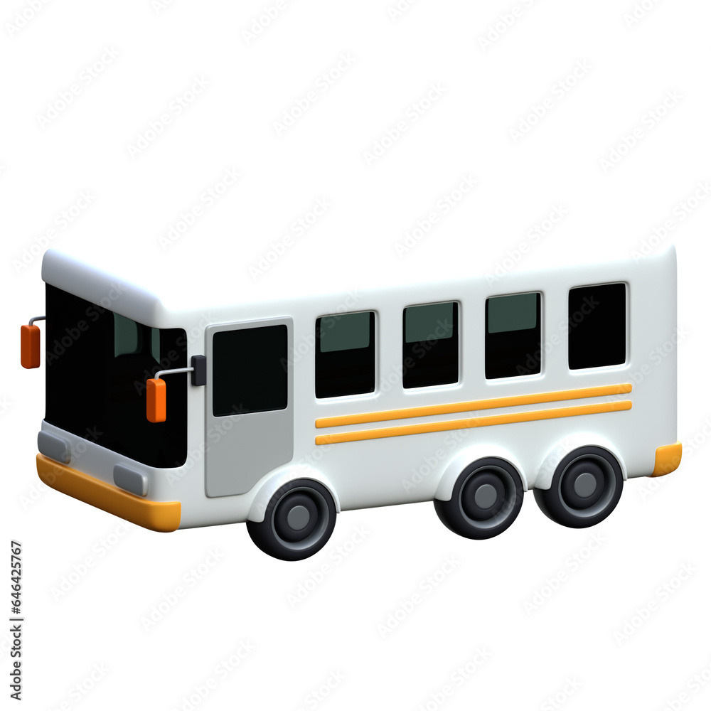 buss 3d icon design 