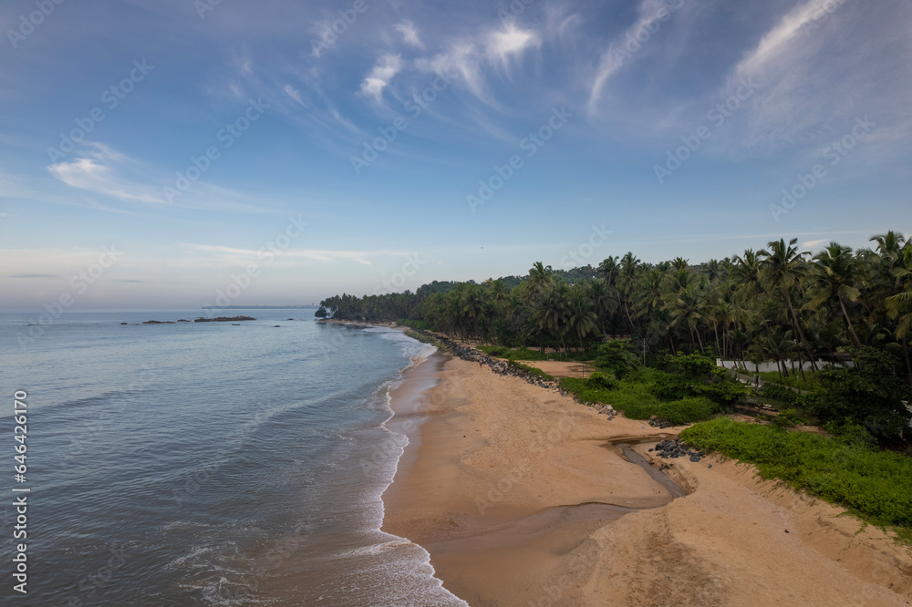 Beach landscape shot from Kannur, Aerial view of Ezhara beach