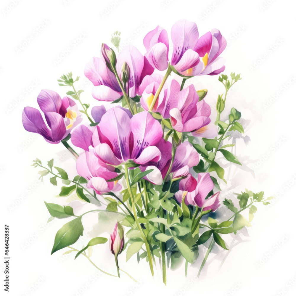 Watercolor vetch . Generative Ai Watercolor vetch . Generative Ai