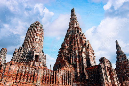 Wat chaiwattanaram in Ayuthaya, old temple and heritage pagoda in Thailand photo