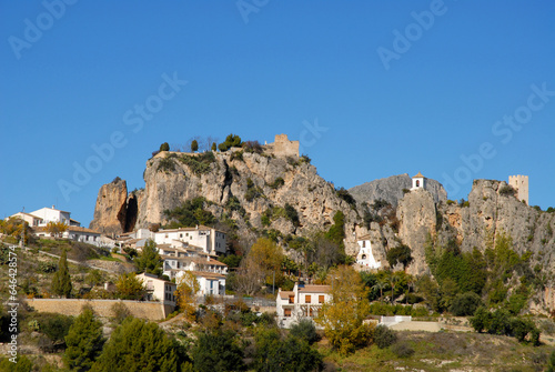 View to the mountain village of Guadalest in the Marina Baixa area of Alicante Province  Spain