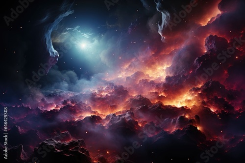 Colorful nebula, stars and galaxies in cosmic harmony., generative IA