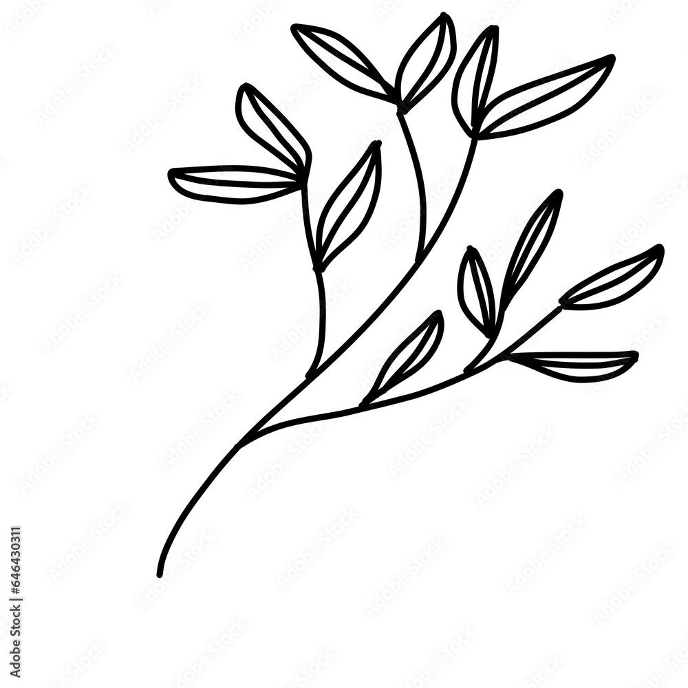 Tree flowers drawing nature elements Tree flowers drawing nature elements