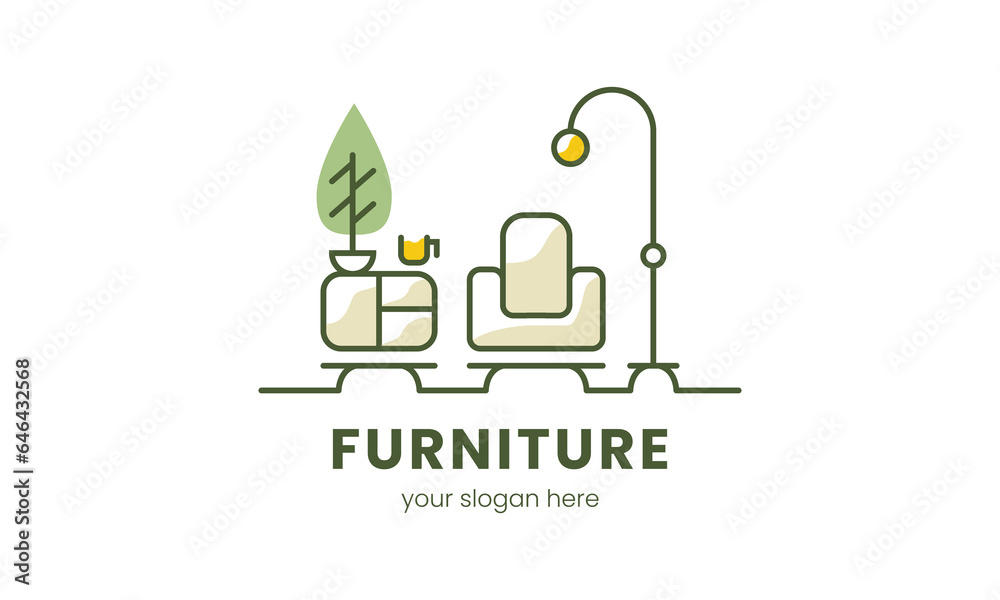 Unique Sofa Furniture Logo, suitable to represent your business and graphic needs.