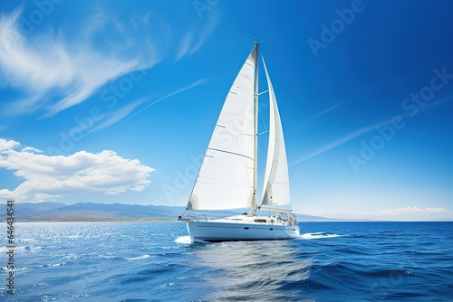 Travel by sea under sail by boat.