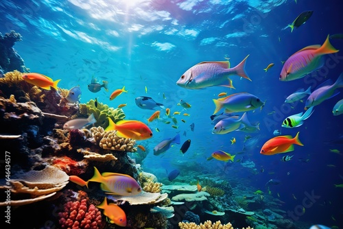 Nature under water. The sea or tropical ocean of wildlife.