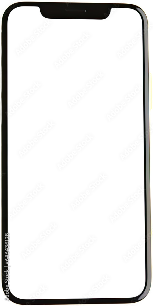 Smartphone with transparent background and screen for unique designs. Smartphone with transparent background and screen for unique designs.