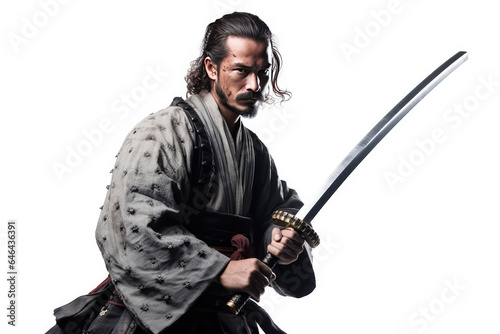 A samurai, dressed in traditional Japanese attire and wielding a sword, represents the rich history and martial tradition of Japan.