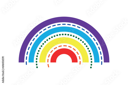 decorative design element bright rainbow seven colors of the rainbow