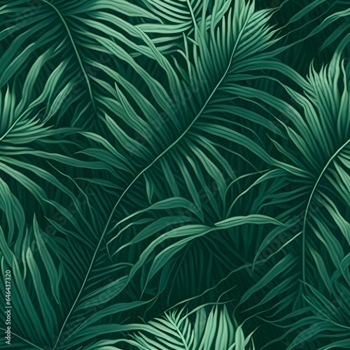  beautiful   tropical palm leave in sunny background seamless pattern ai generated.