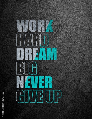 Canvastavla Work Hard Motivational Poster Typography