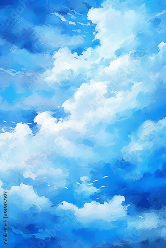 アニメ調のさわやかな広い夏の青空「AI生成画像」