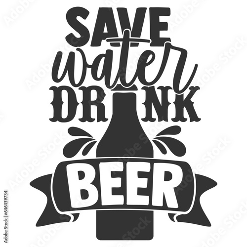 Fototapete Save Water Drink Beer - Beer Lover Illustration