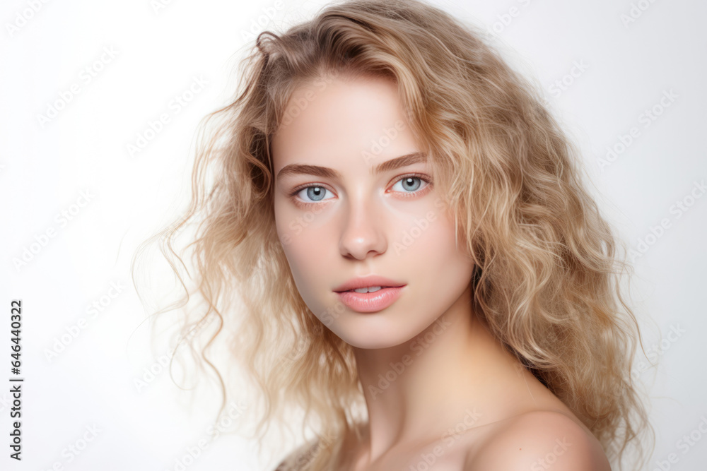 A Woman With Blonde Hair And Blue Eyes. Сoncept , Blonde Hair, Blue Eyes, Feminine Beauty, , Confidence A Woman With Blonde Hair And Blue Eyes. Сoncept , Blonde Hair, Blue Eyes, Feminine Beauty, , Confidence