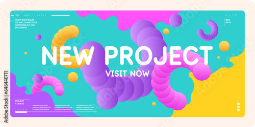 A modern poster in a fashionable geometric style. Abstract background with various elements. Vector graphics.