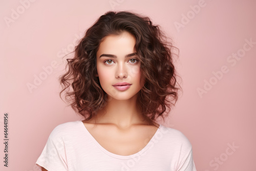 Trendy Young Woman Model On A Pastel Background. Сoncept Young Woman Fashion, Pastel Colours, Modeling Trend, Instagram Photography